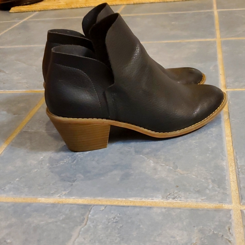Black leather boots